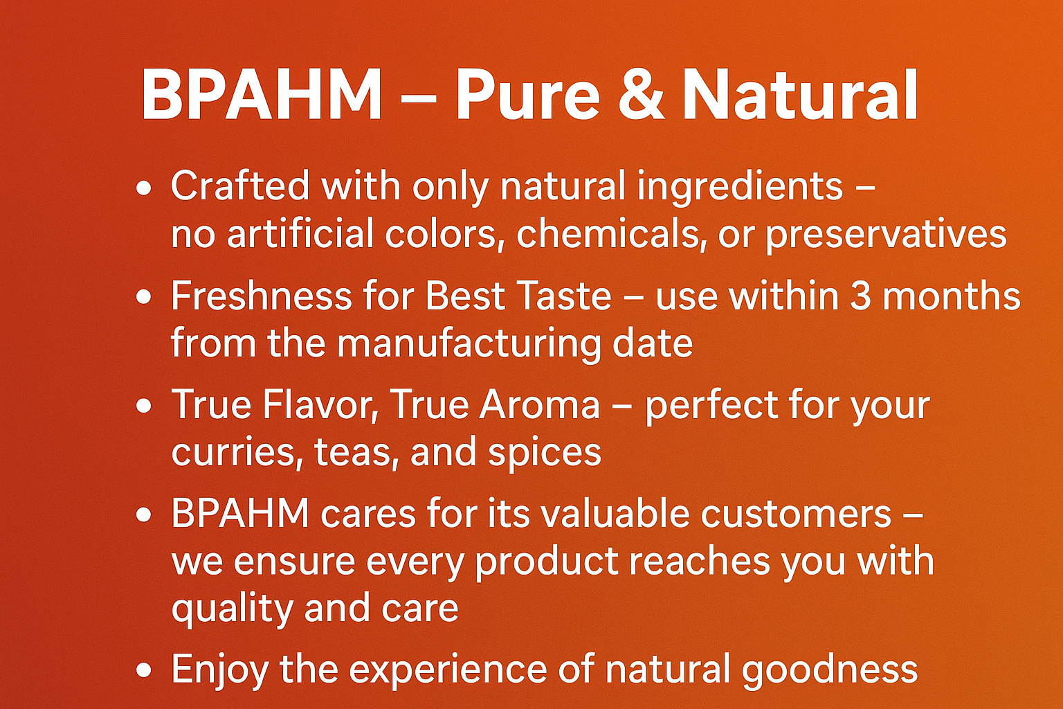 BPAHM Natural and Purity